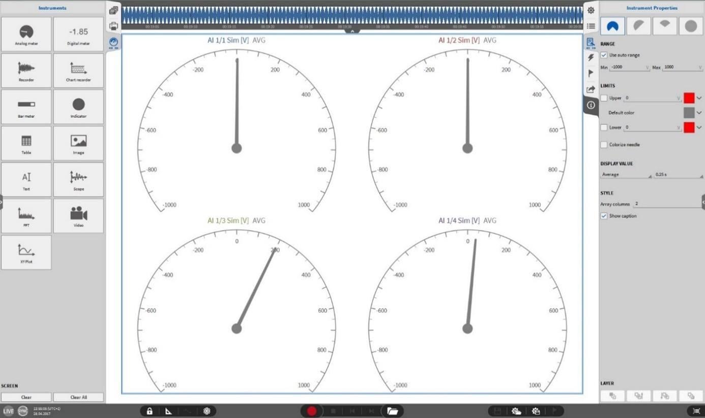 Screenshot der Analoganzeige - eines der Instrumente in OXYGEN