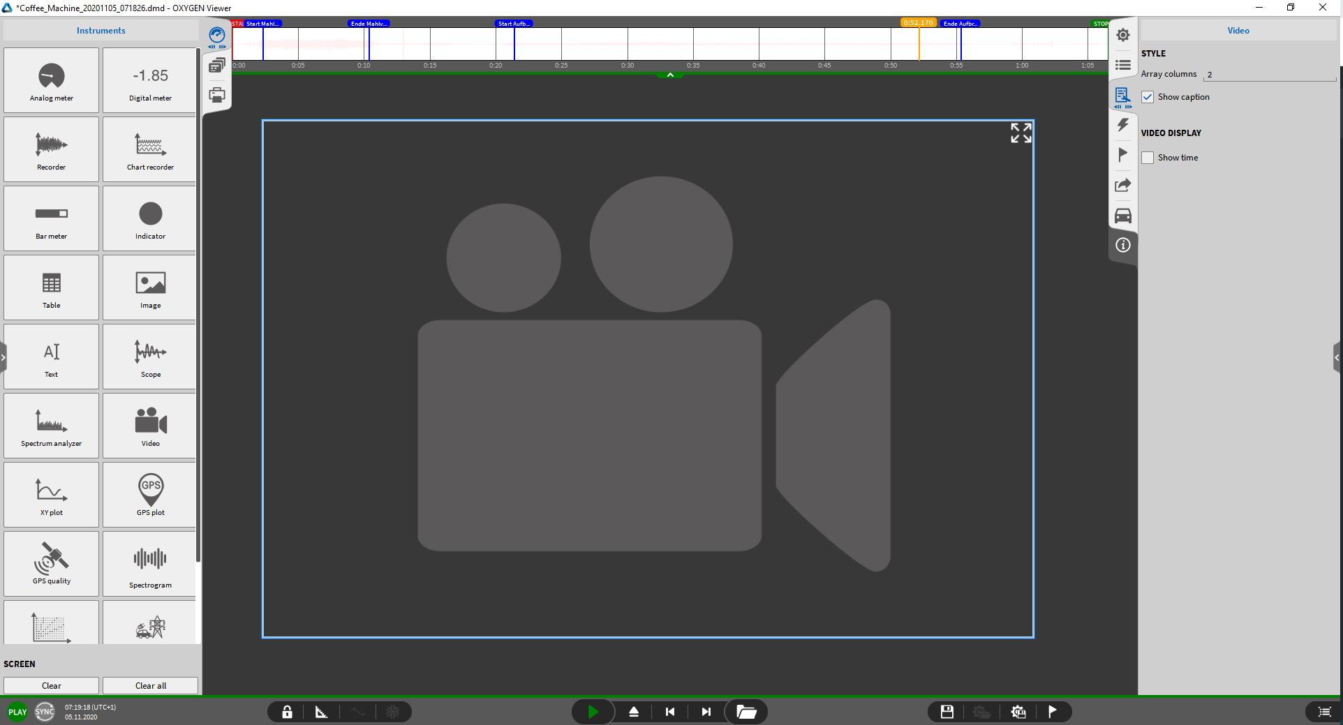 The structure of OXYGEN provides instruments like the one for videos