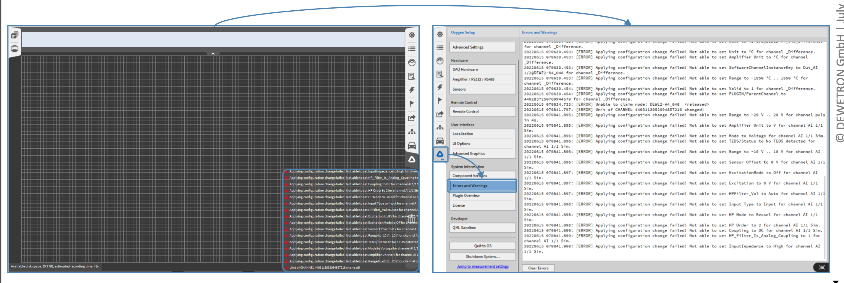 OXYGEN 6.2 error log