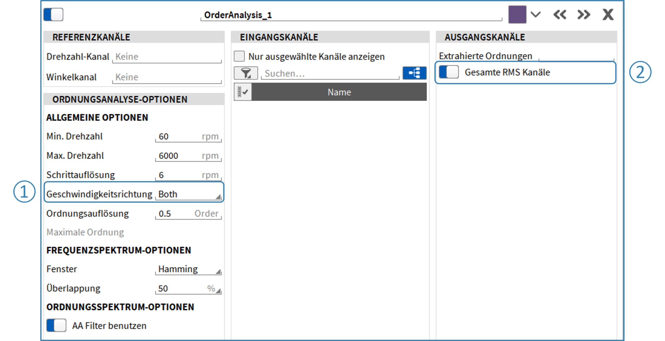 OXYGEN 6.6 - Ordnungsanalyse